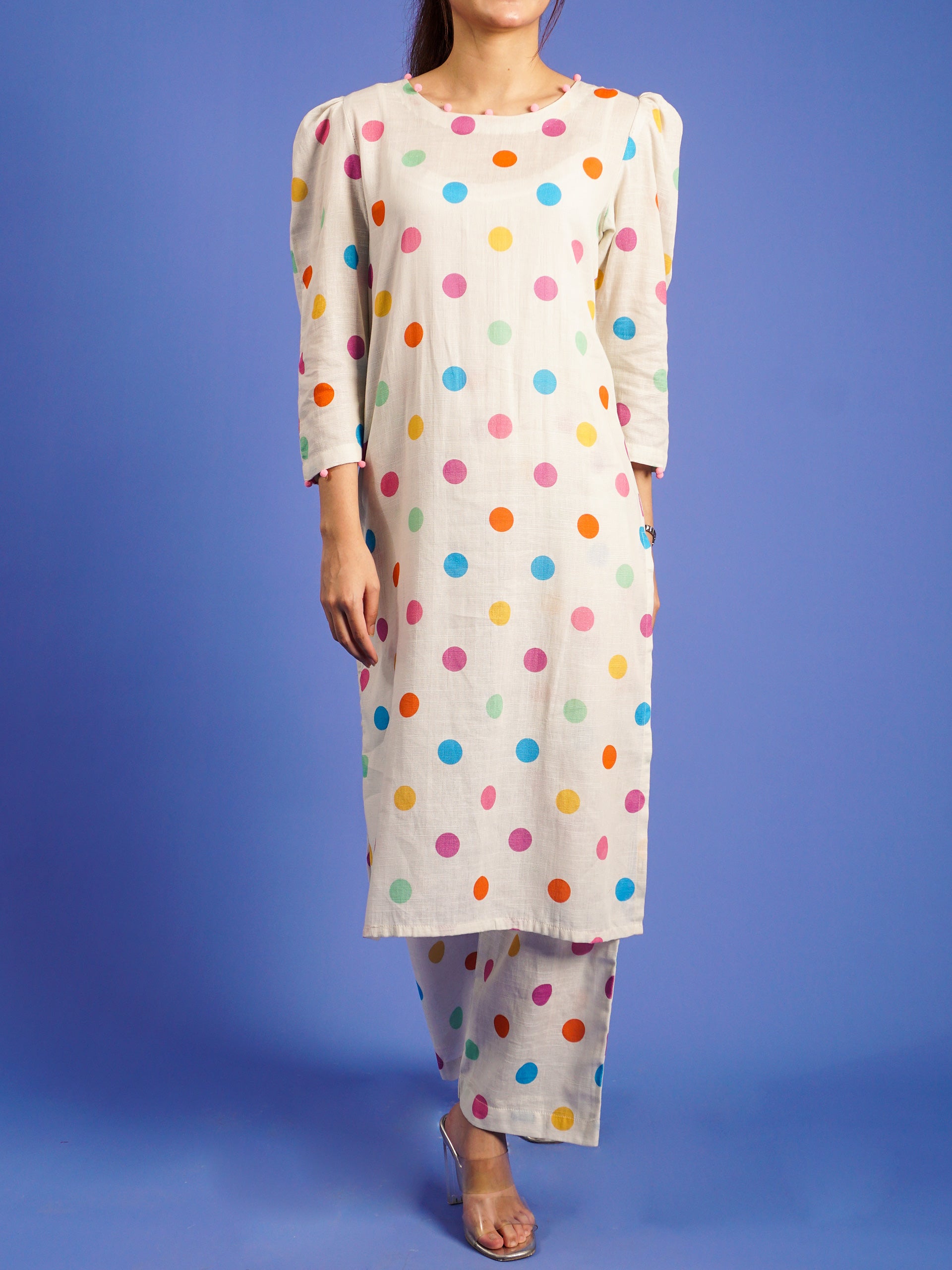 White Khaddar Digital Printed 2 pc - 55023
