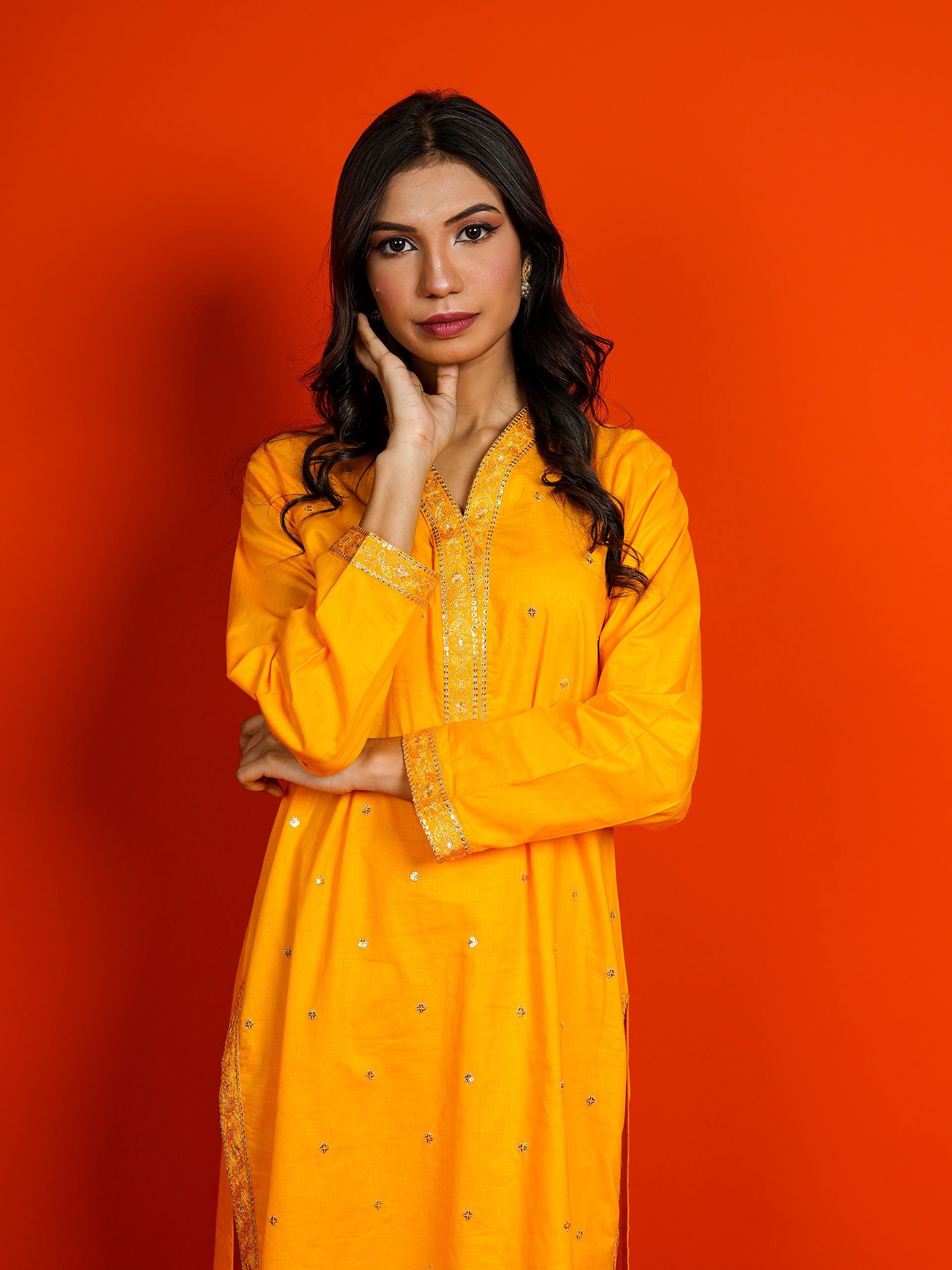 Yellow Embroidered 2 pc - 54965