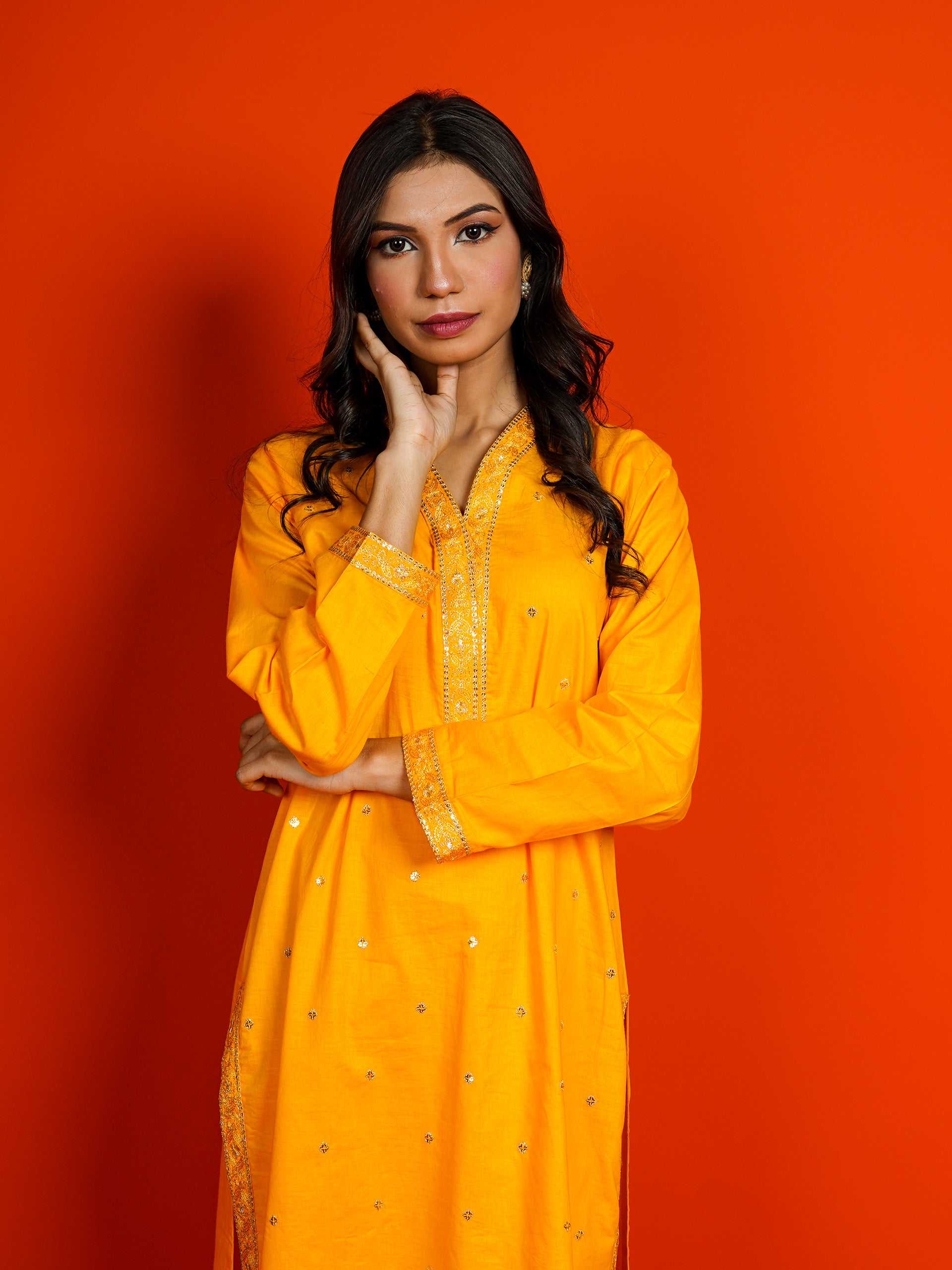 Yellow Embroidered 3 pc - 54962