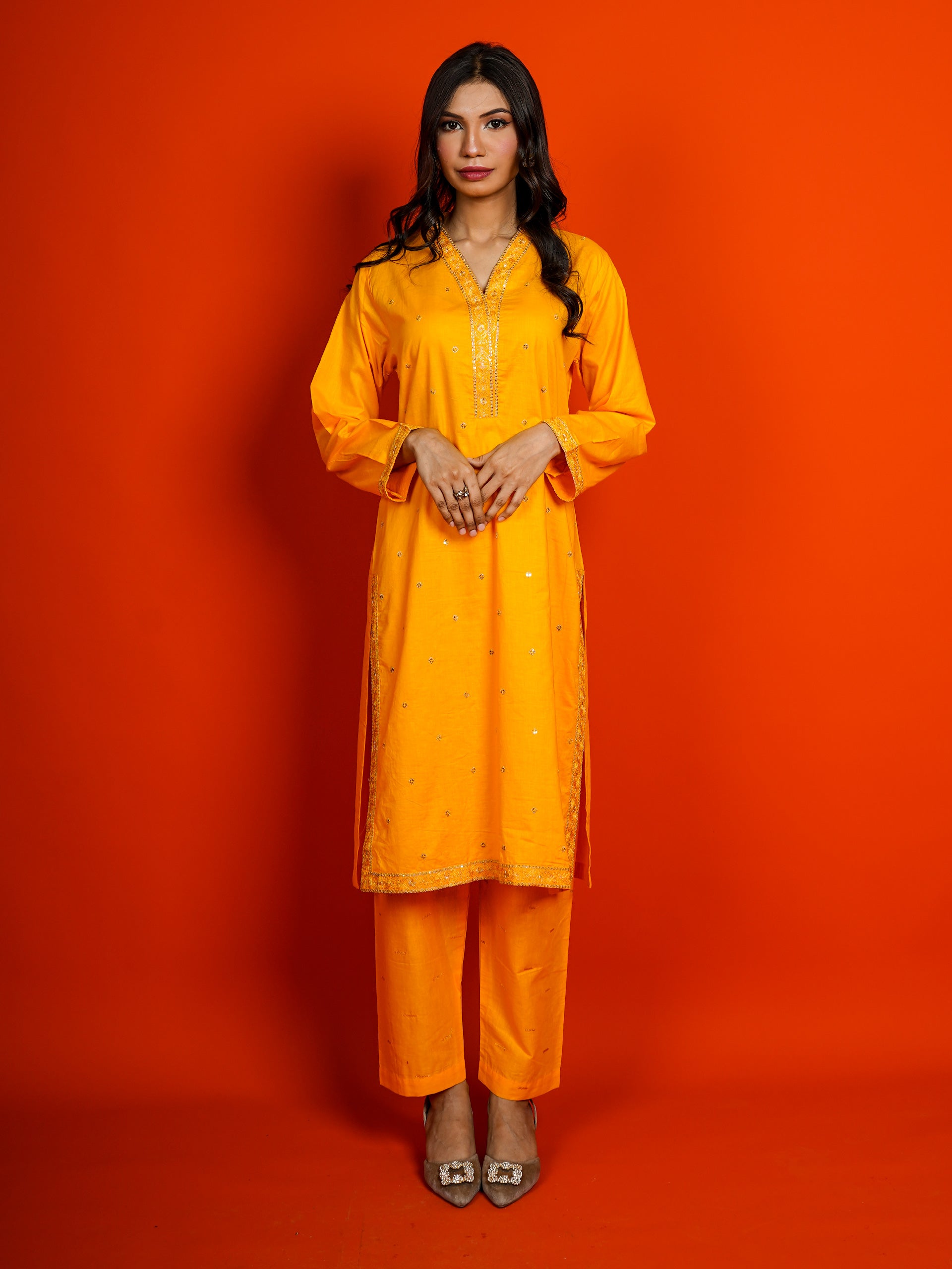 Yellow Embroidered 3 pc - 54962