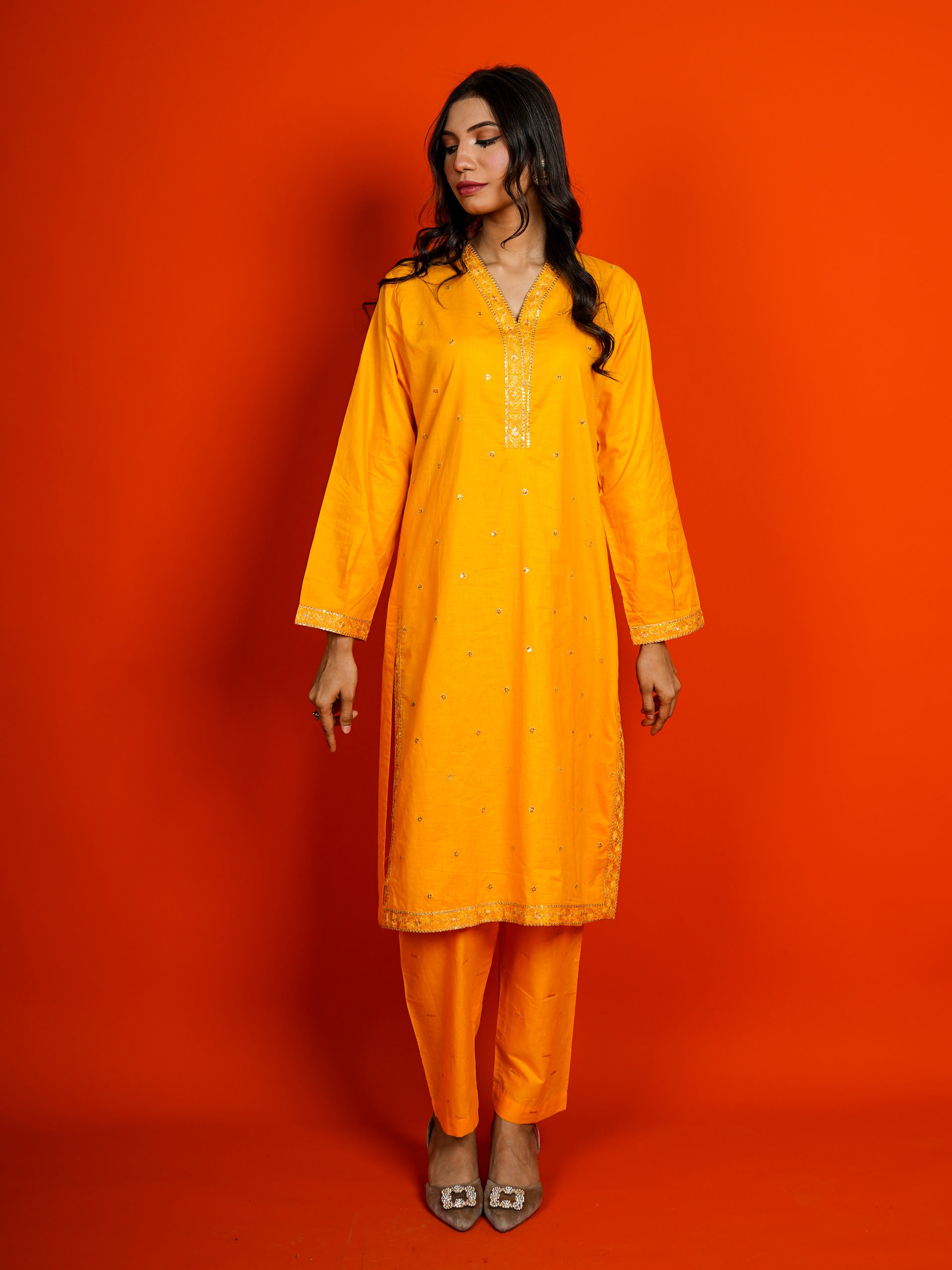 Yellow Embroidered 3 pc - 54962