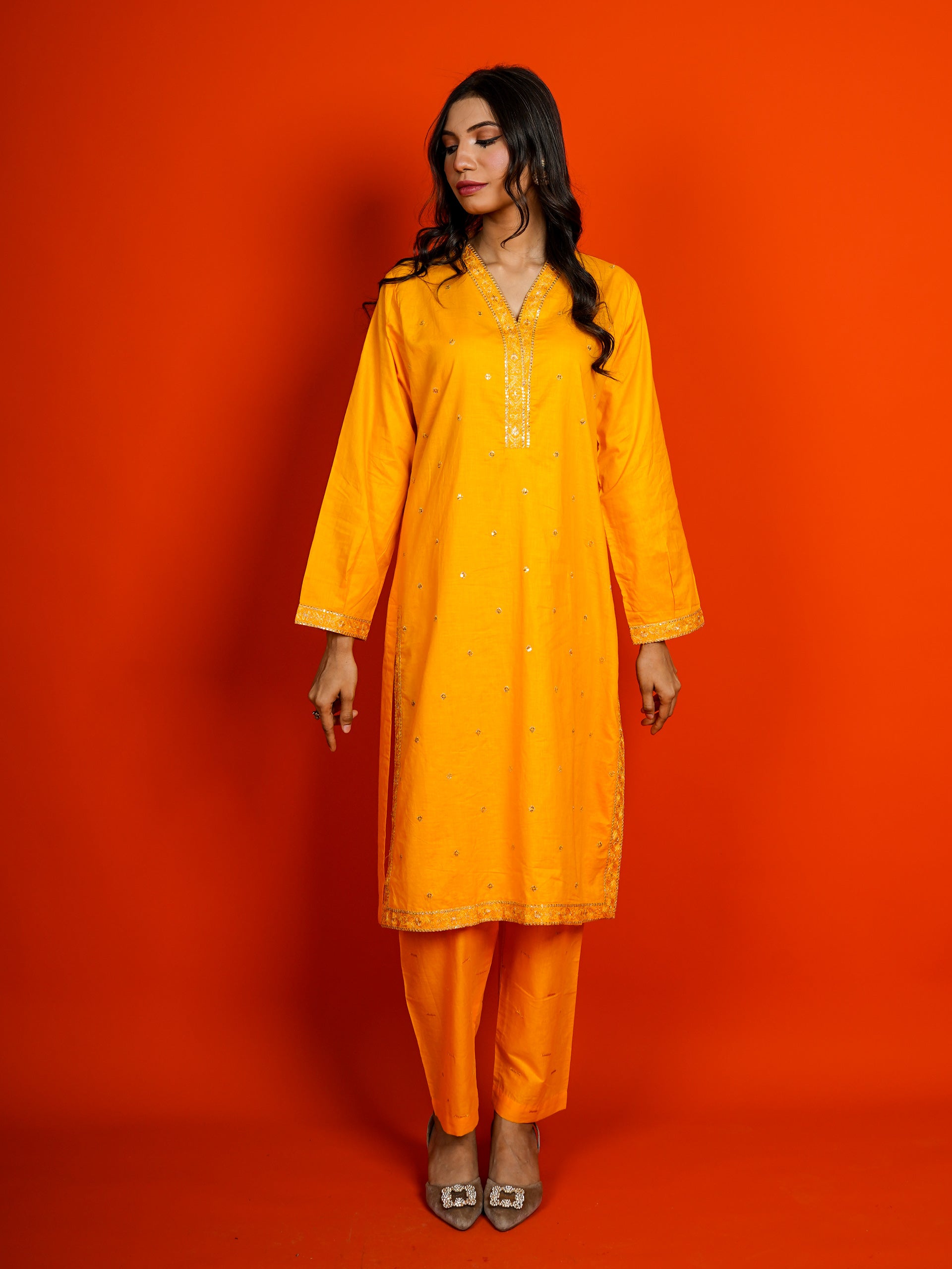 Yellow Embroidered 2 pc - 54965