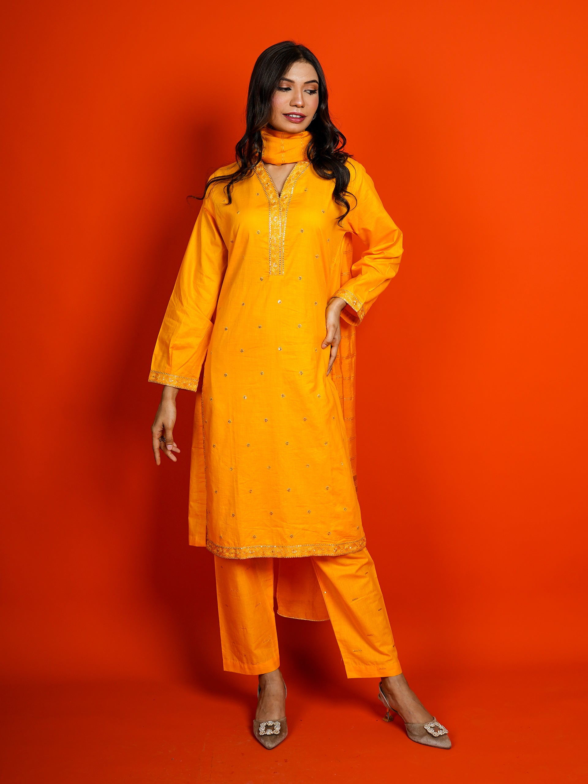 Yellow Embroidered 3 pc - 54962