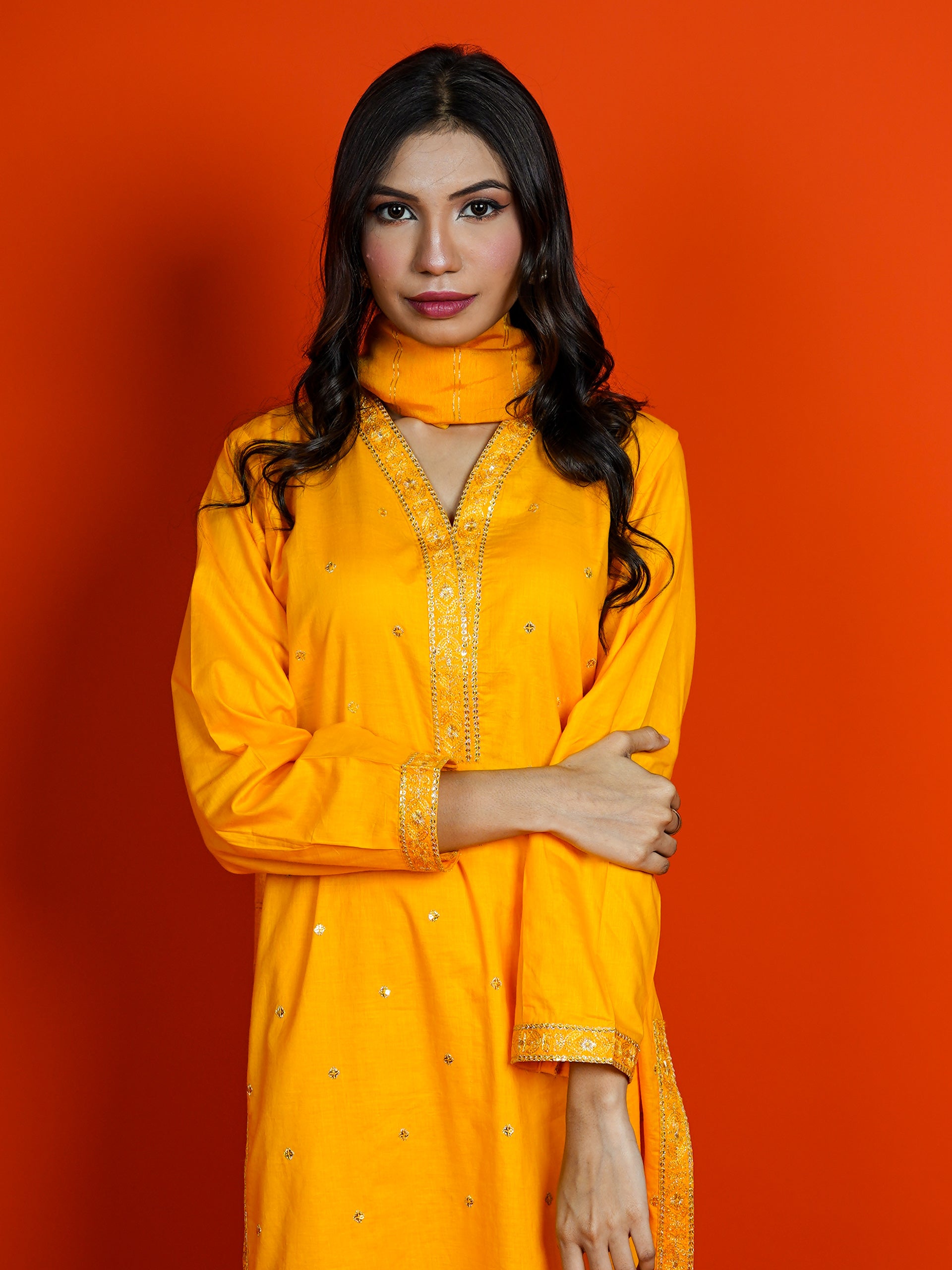 Yellow Embroidered 3 pc - 54962