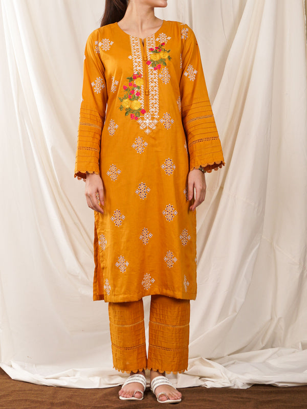 Yellow Embroidered 2 pc - 55054