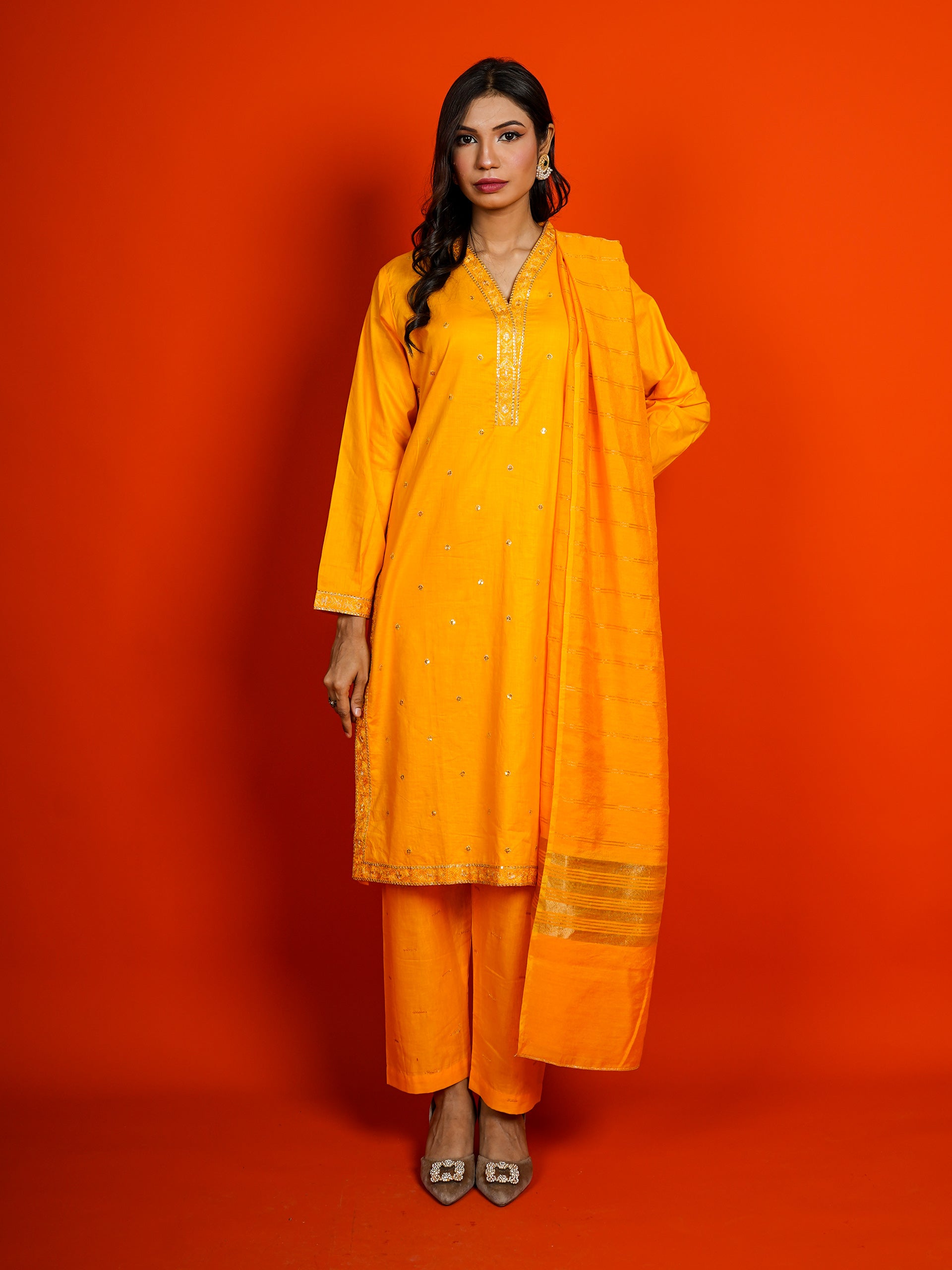 Yellow Embroidered 3 pc - 54962