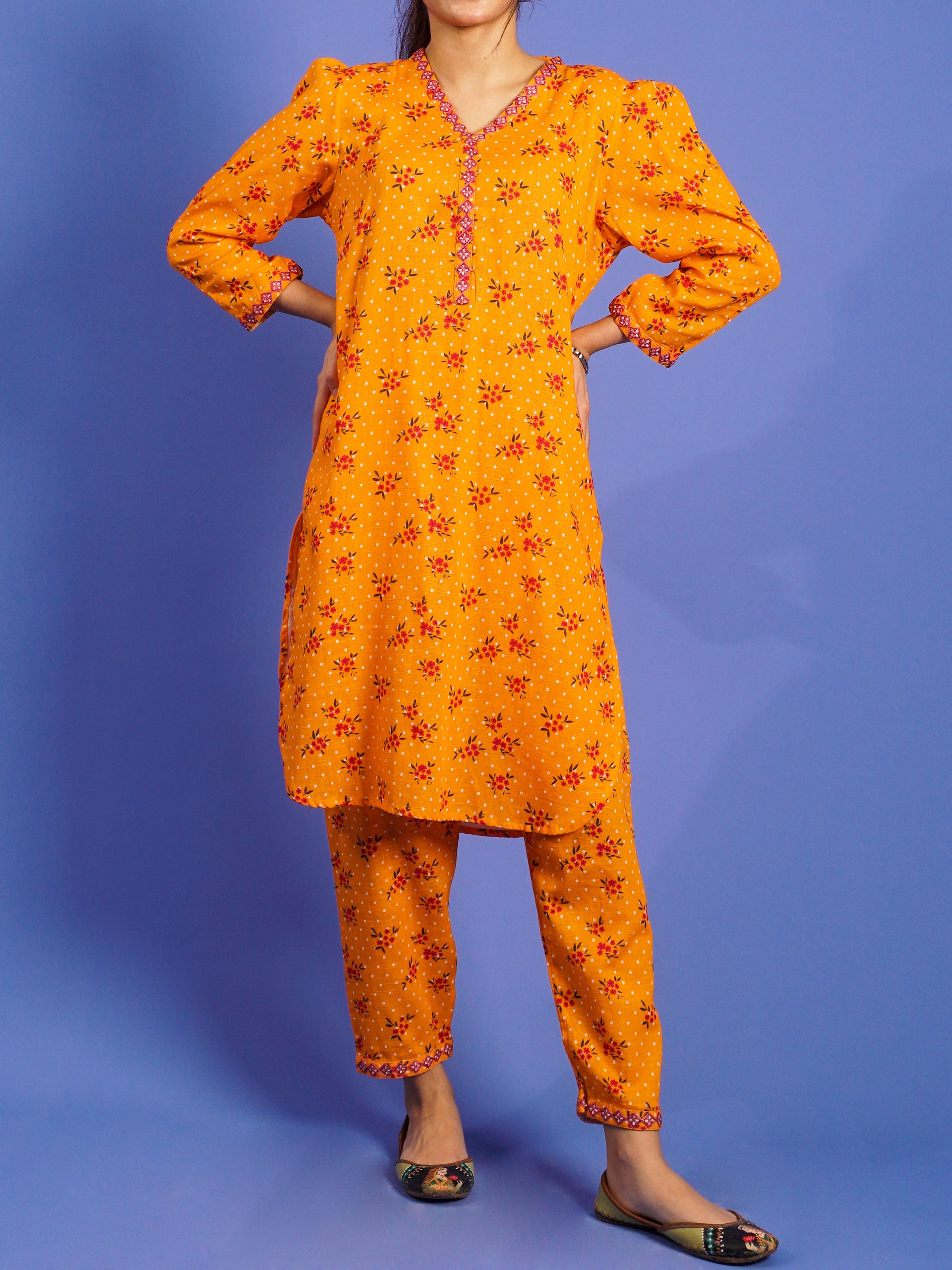Yellow Khaddar Digital Printed Embroidered 2 pc - 55035
