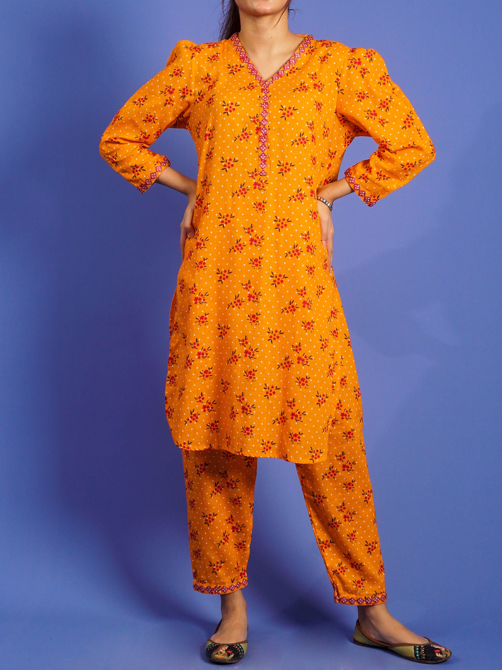 Yellow Khaddar Digital Printed Embroidered 2 pc - 55035