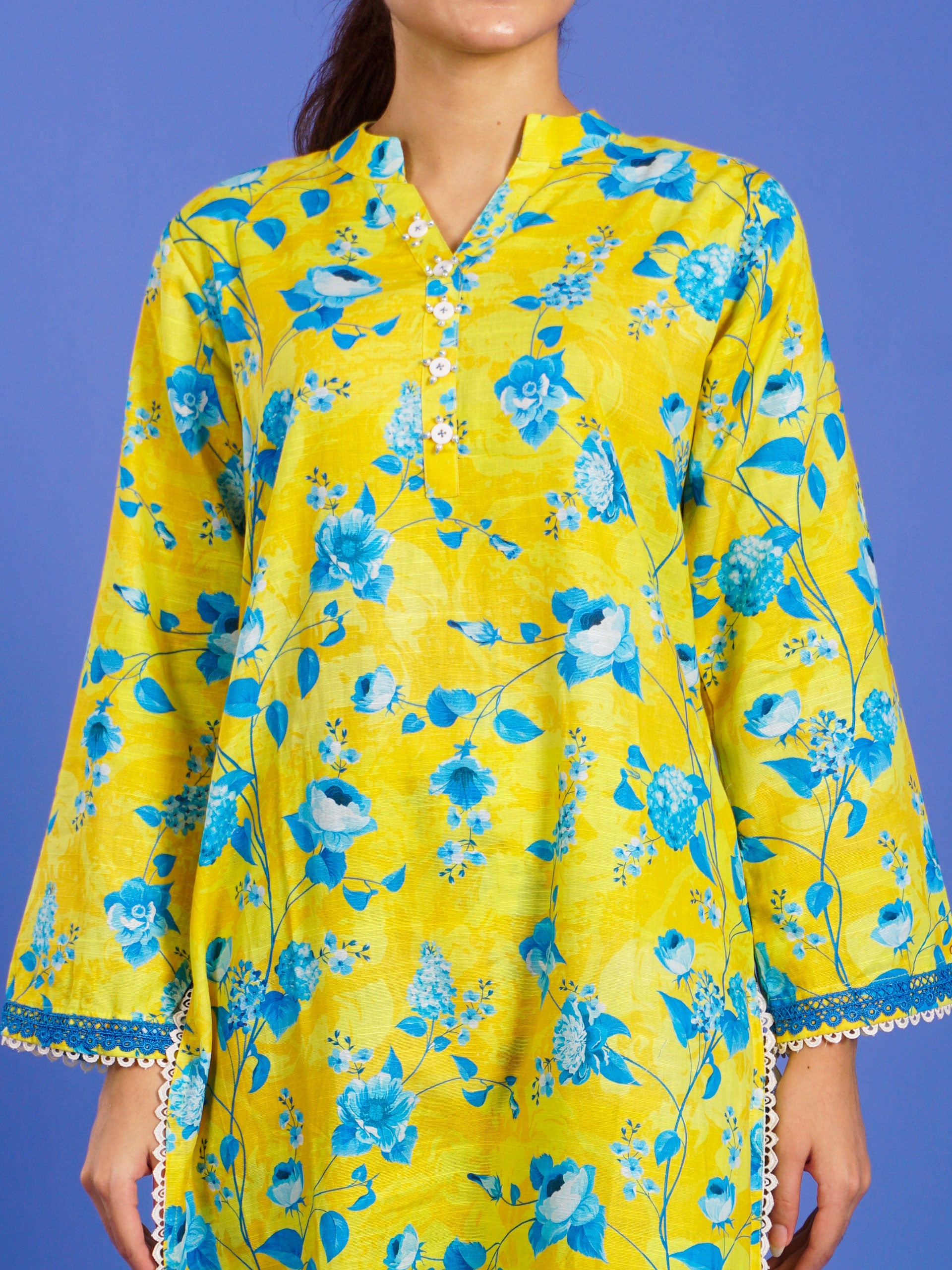 Yellow Khaddar Digital Printed 2 pc - 55037