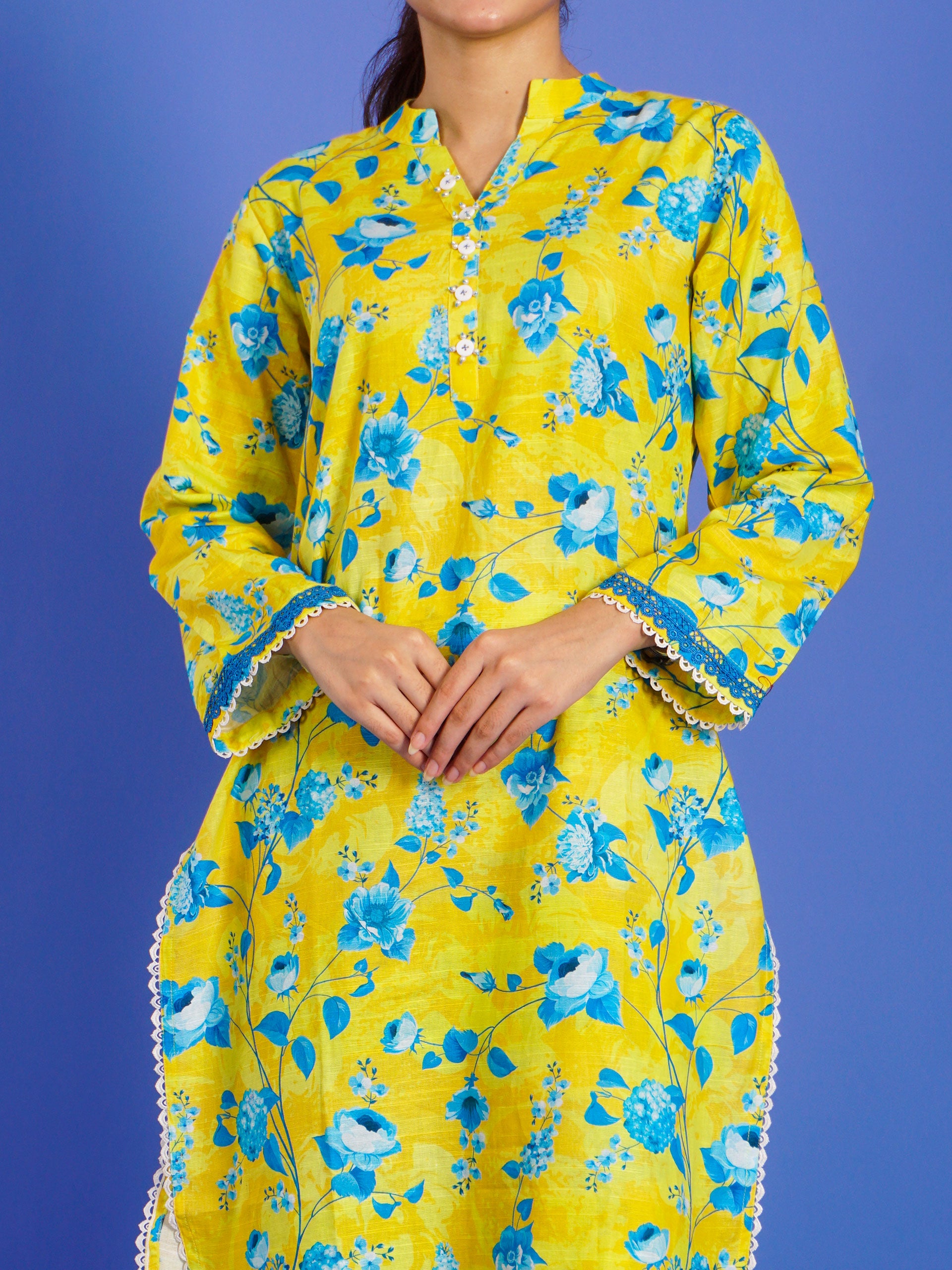 Yellow Khaddar Digital Printed 2 pc - 55037