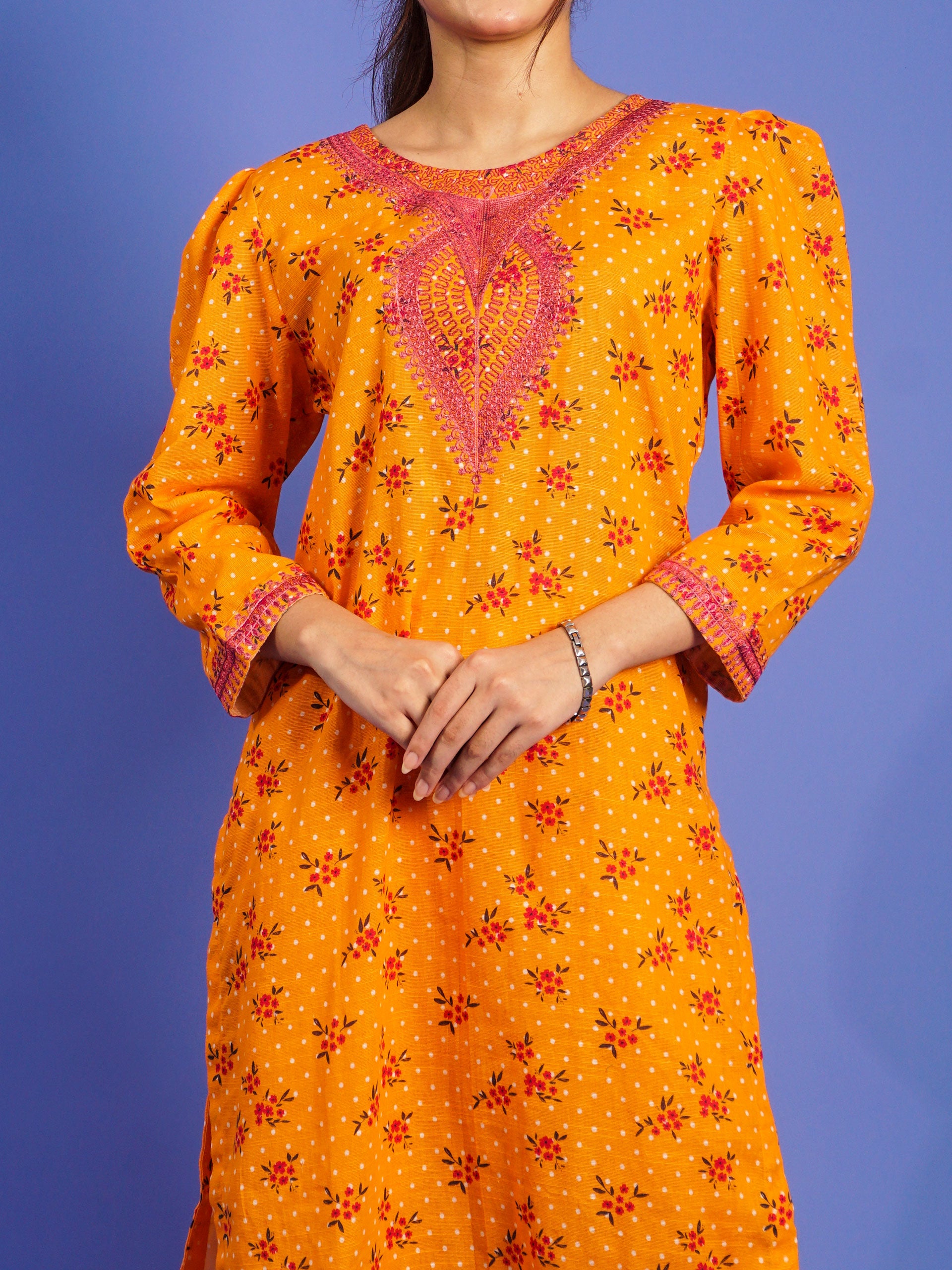 Yellow Khaddar Digital Printed Embroidered 2 pc - 55034