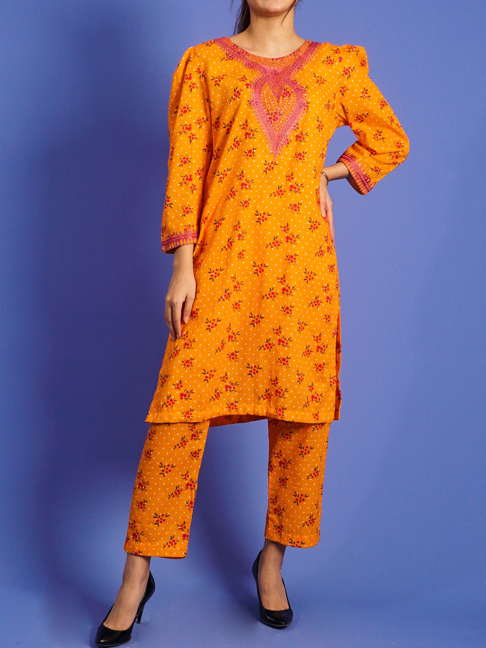 Yellow Khaddar Digital Printed Embroidered 2 pc - 55034
