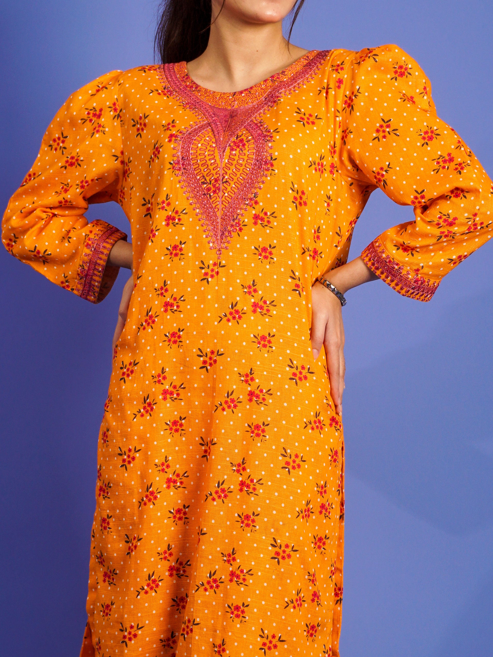 Yellow Khaddar Digital Printed Embroidered 2 pc - 55034
