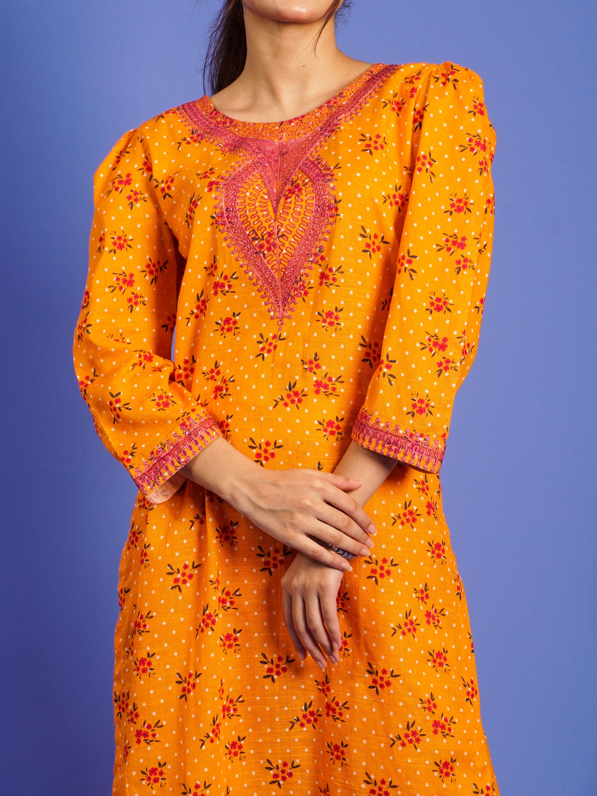 Yellow Khaddar Digital Printed Embroidered 2 pc - 55034
