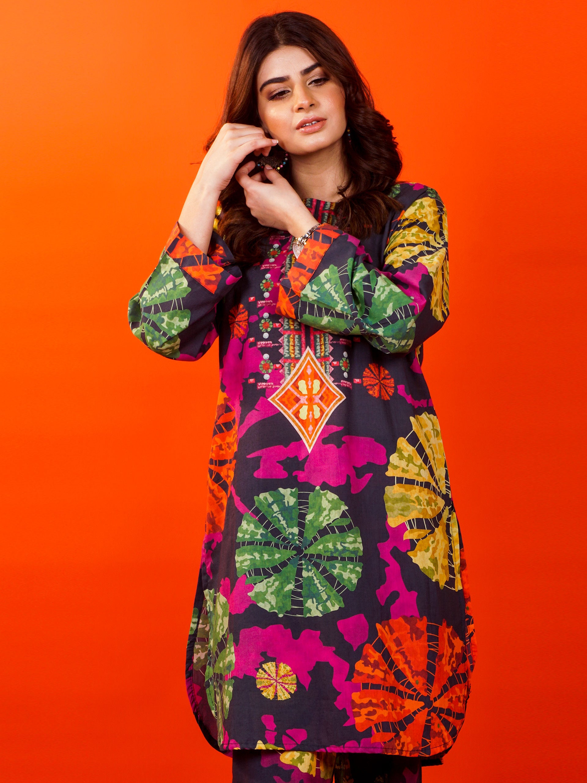 Black Digital Printed 2 pc - 54868