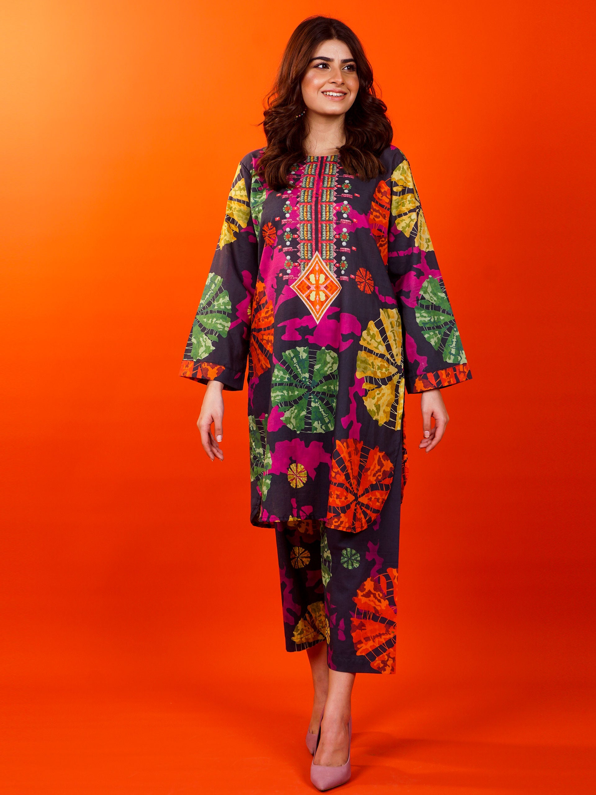 Black Digital Printed 2 pc - 54868