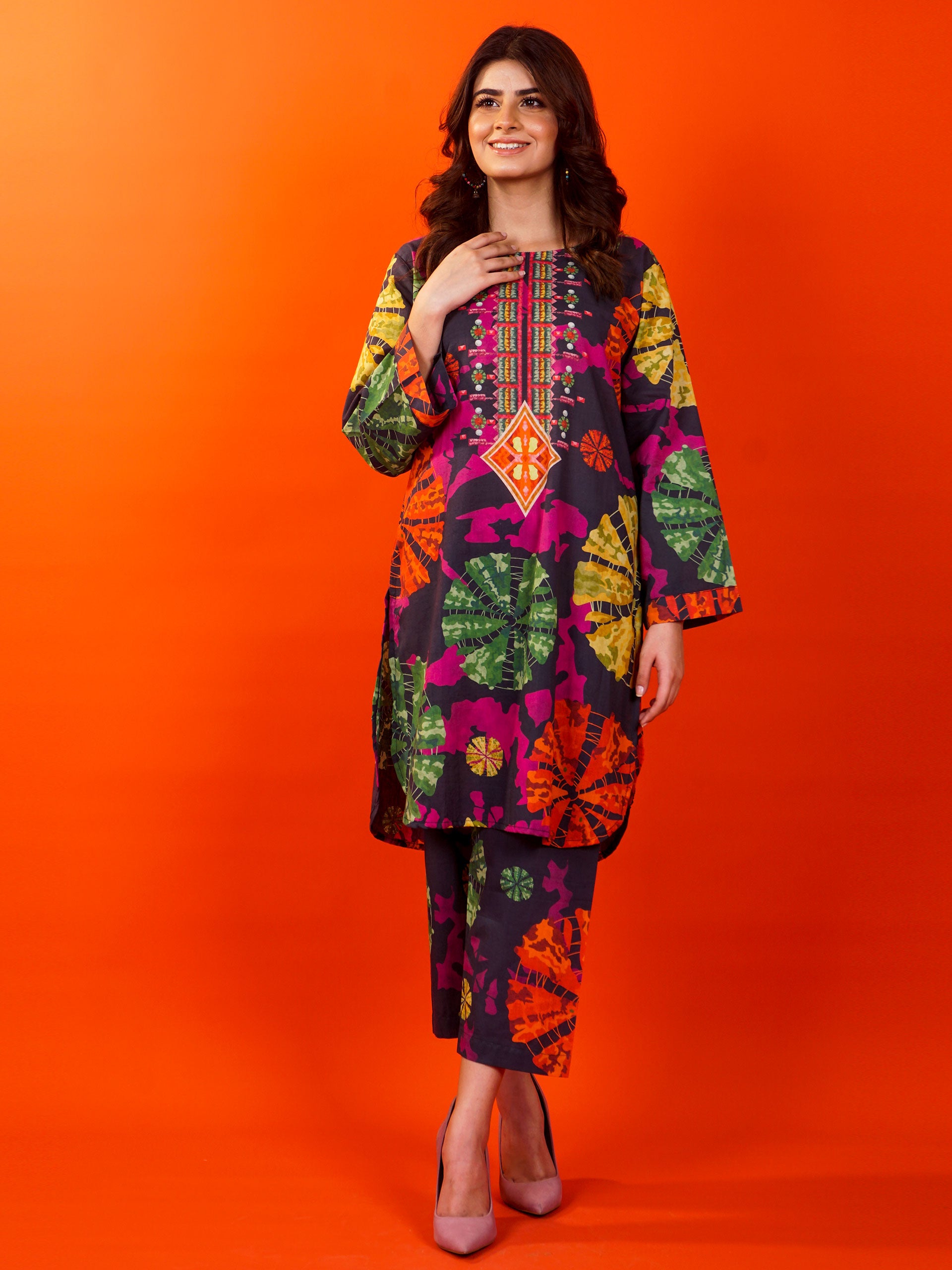Black Digital Printed 2 pc - 54868