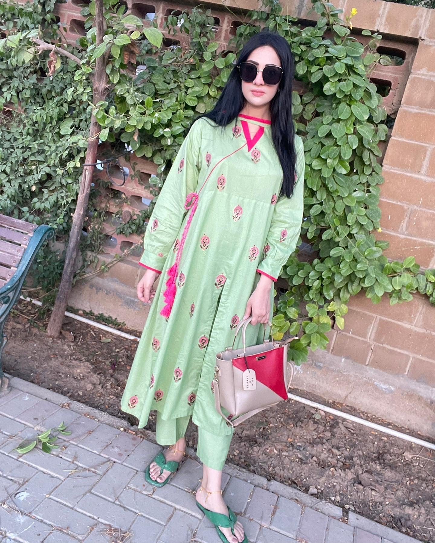 Green Printed 2 pc - 54708