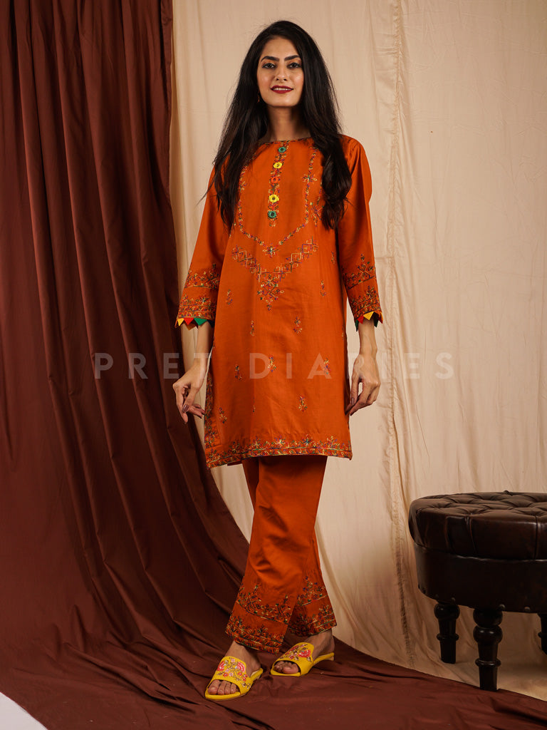 Rust Embroidered 2 pc - 54235