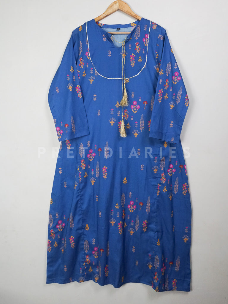 Blue Digital Printed Frock - 54371