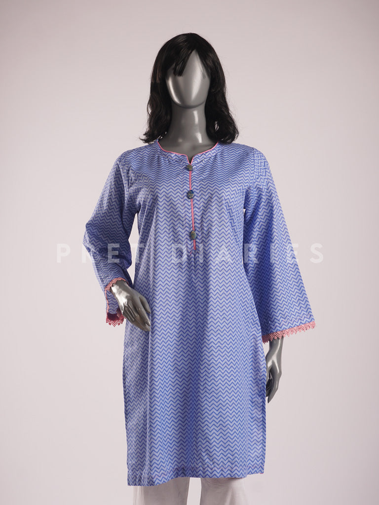 Blue Khaddar Kurta - 54446