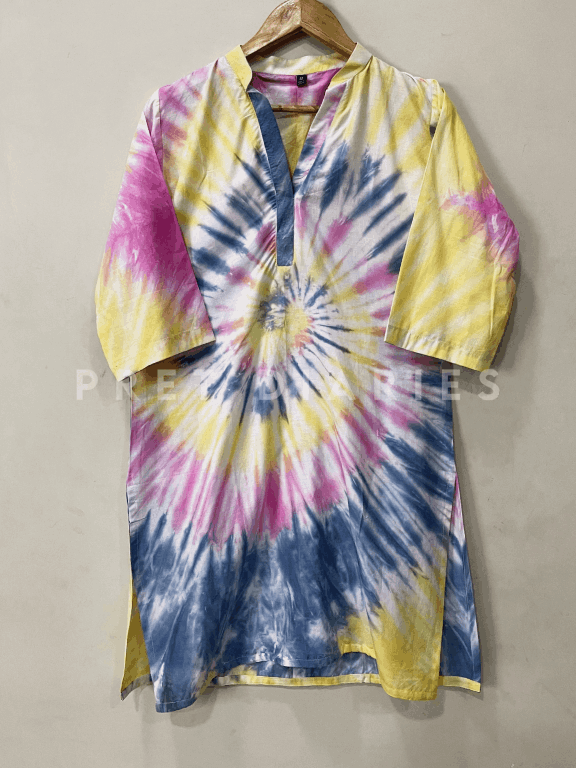 Yellow Tye and Dye Kurta - 54218