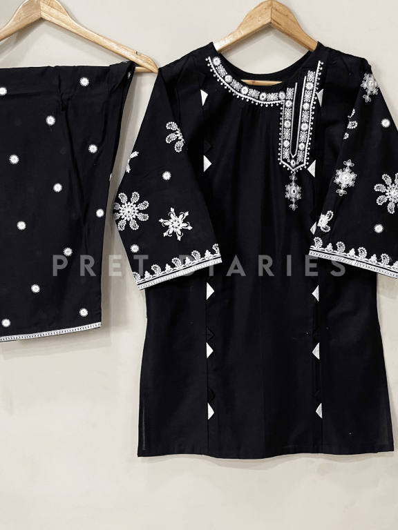 Black Embroidered 2 pc  - 54228