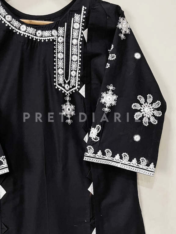 Black Embroidered 2 pc  - 54228
