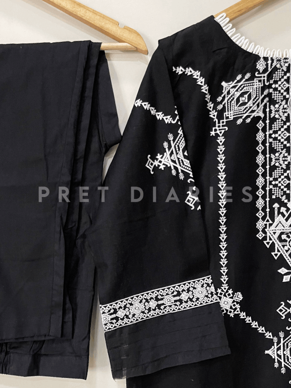 Black Embroidered 2 pc  - 54226
