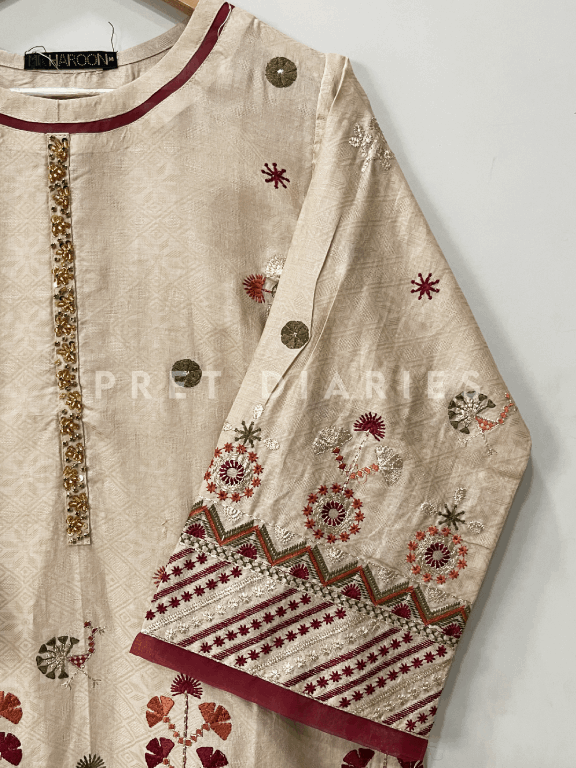 Skin Embroidered Kurta - 54251