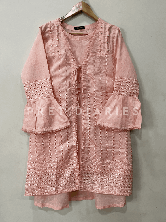 Pink Embroidered Frock - 54247