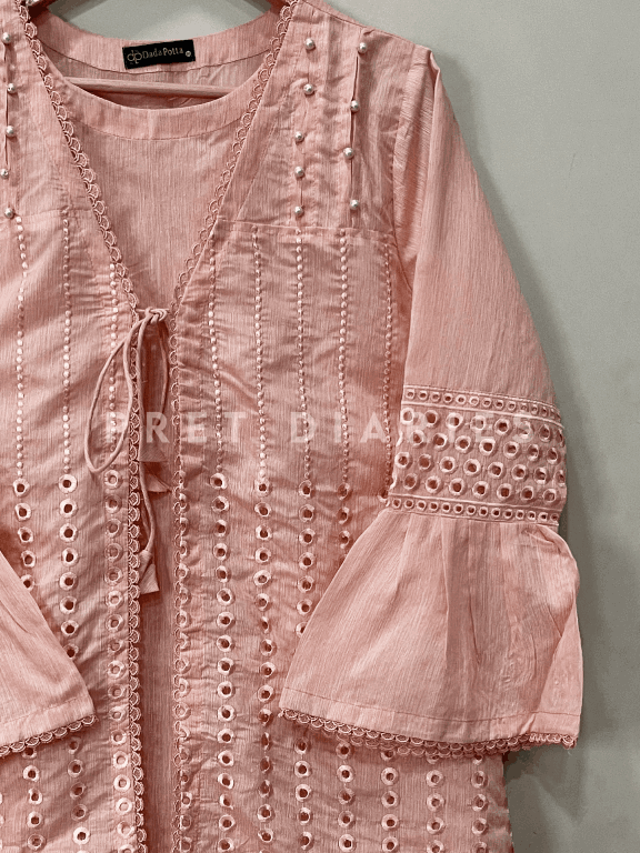 Pink Embroidered Frock - 54247