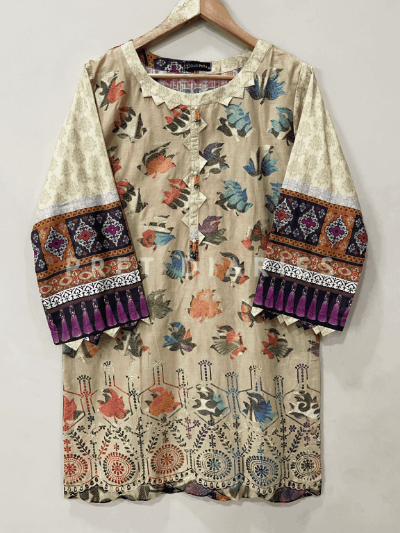 Skin Embroidered Kurta - 54243