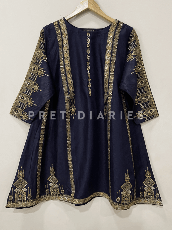 Navy Embroidered Frock - 54242