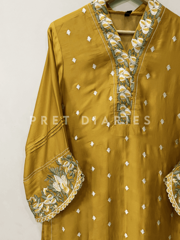 Yellow Silk Kurta - 54239