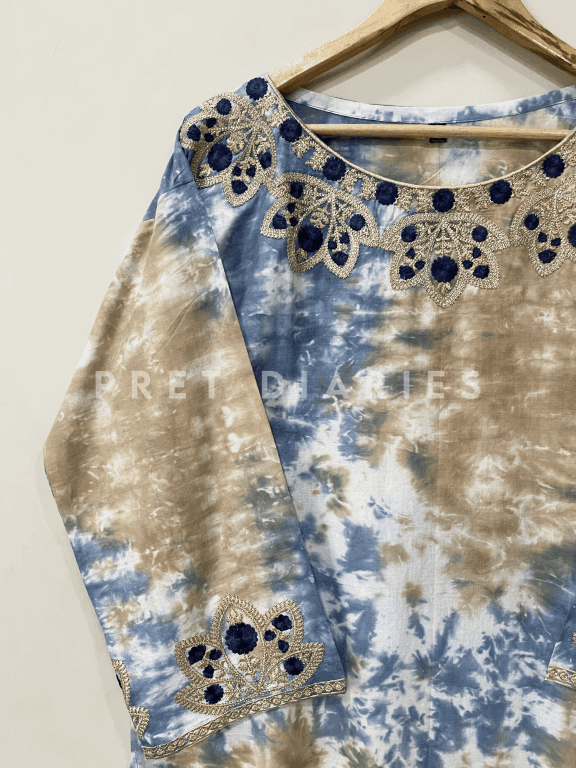 Blue Tye and Dye Kurta - 54237