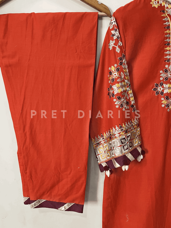 Rust Embroidered 2 pc - 54257