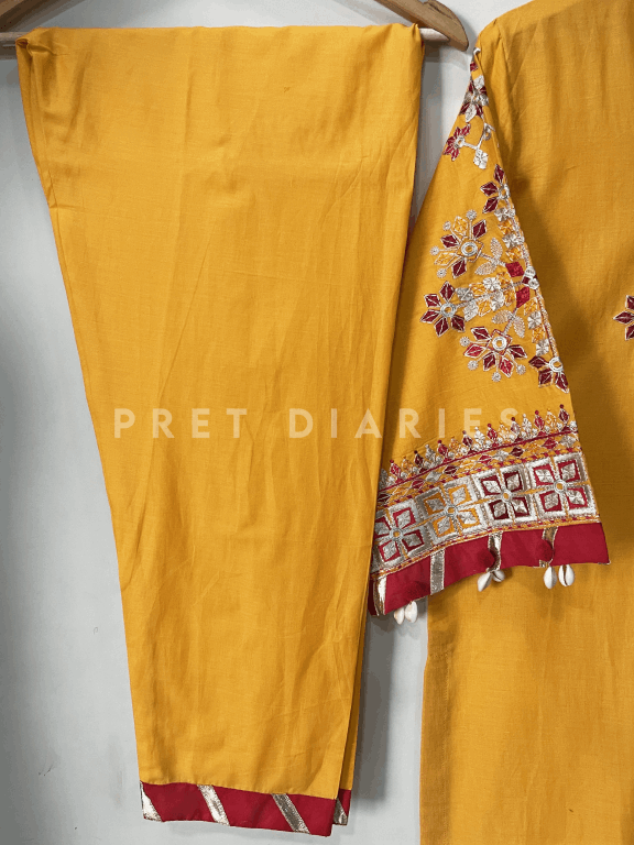 Yellow Embroidered 2 pc - 54254