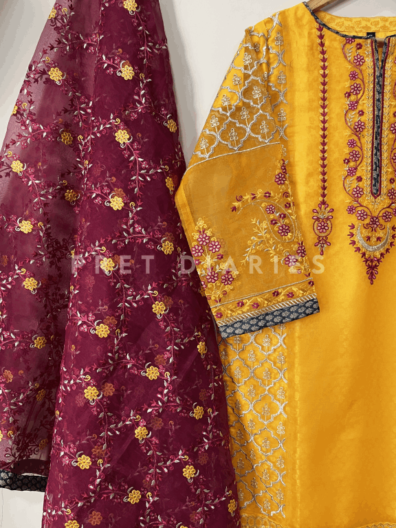 Yellow Organza 2 pc - 54259
