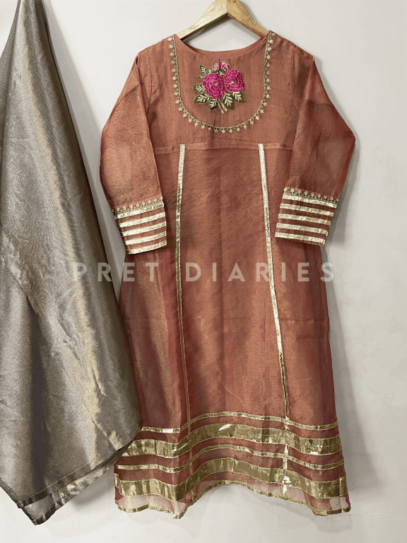 Brown Embroidered 2 pc - 54252
