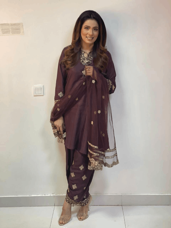 Purple Embroidered 3 pc - 54263