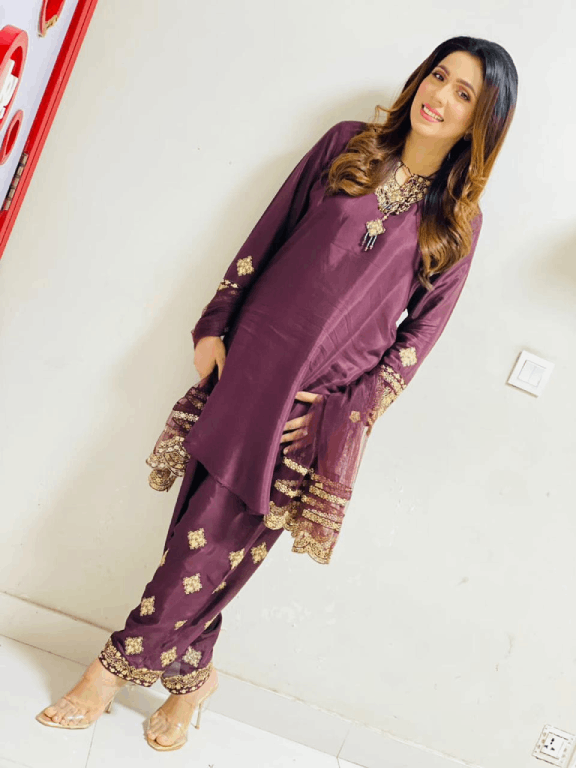 Purple Embroidered 3 pc - 54263