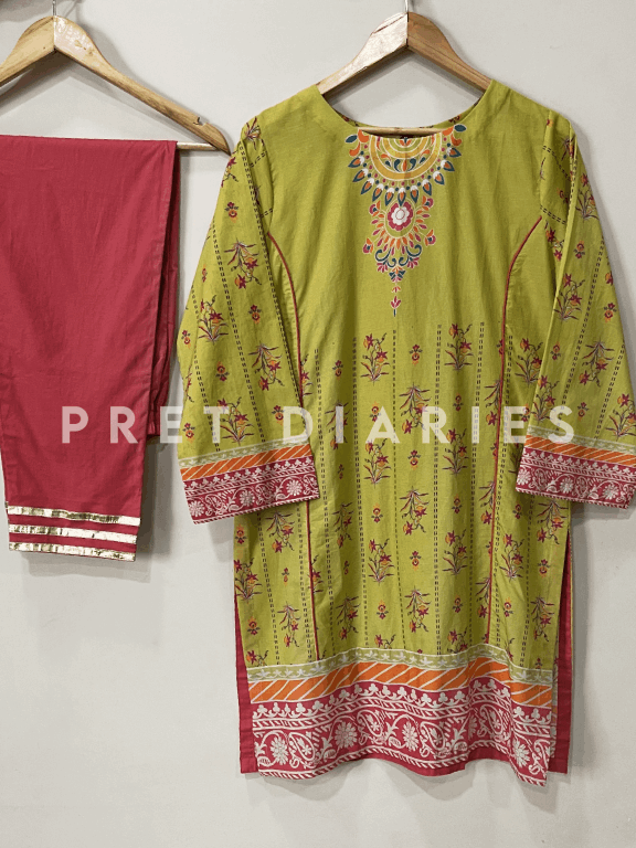 Green Printed 2 pc - 54275
