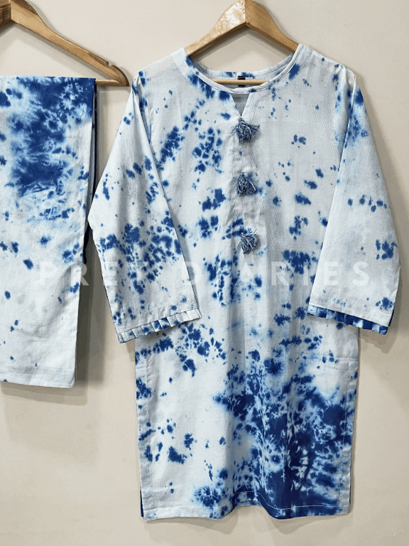 Blue Jacquard Tye and Dye 2 pc - 54272