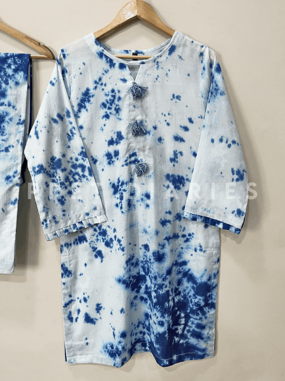 Blue Jacquard Tye and Dye 2 pc - 54272