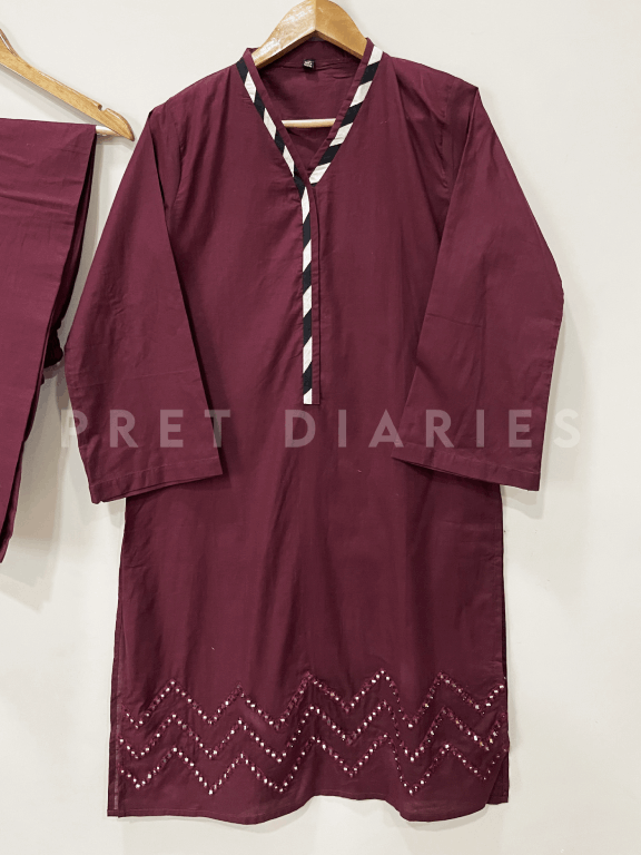Maroon Embroidered 2 pc - 54292