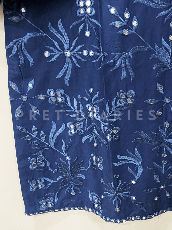 Blue Embroidered Kurta - 54291