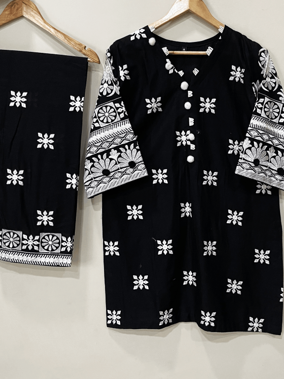 Black Embroidered 2 pc - 54288