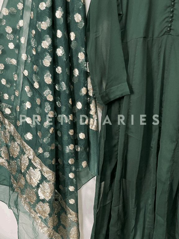 Green Georgette 3 pc - 54295