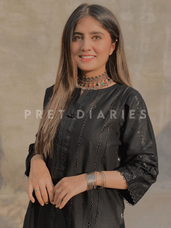 Black Embroidered 2 pc - 54311